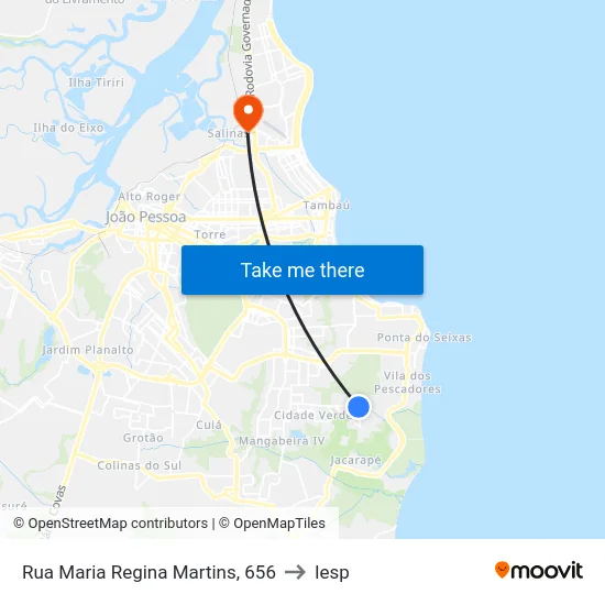Rua Maria Regina Martins, 656 to Iesp map