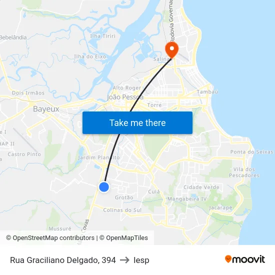 Rua Graciliano Delgado, 394 to Iesp map