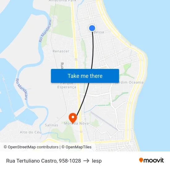 Rua Tertuliano Castro, 958-1028 to Iesp map
