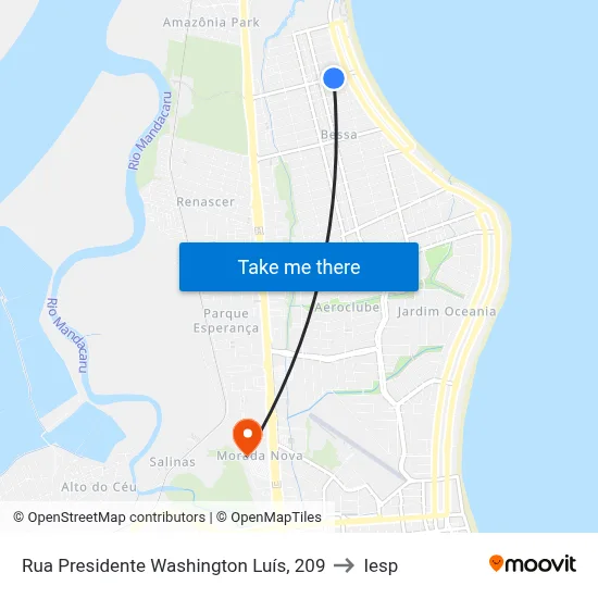 Rua Presidente Washington Luís, 209 to Iesp map