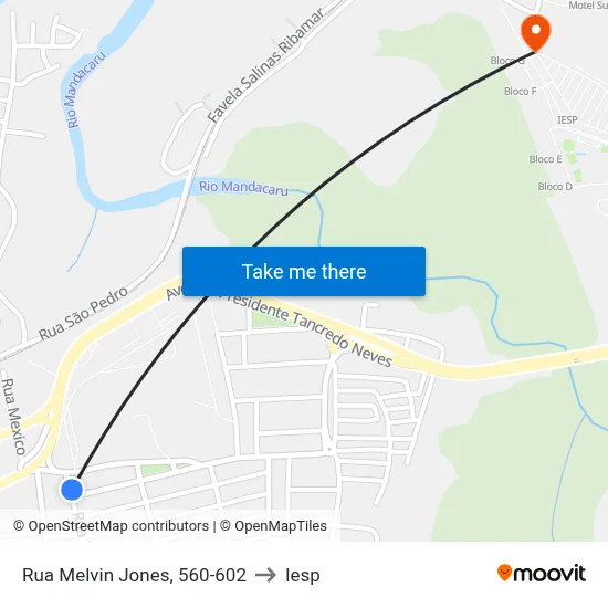 Rua Melvin Jones, 560-602 to Iesp map