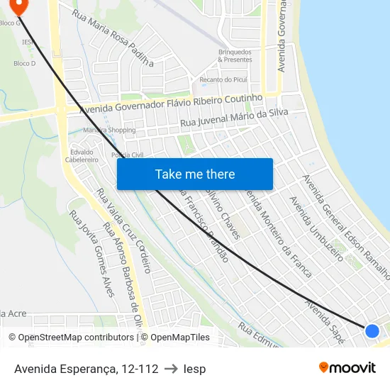 Avenida Esperança, 12-112 to Iesp map