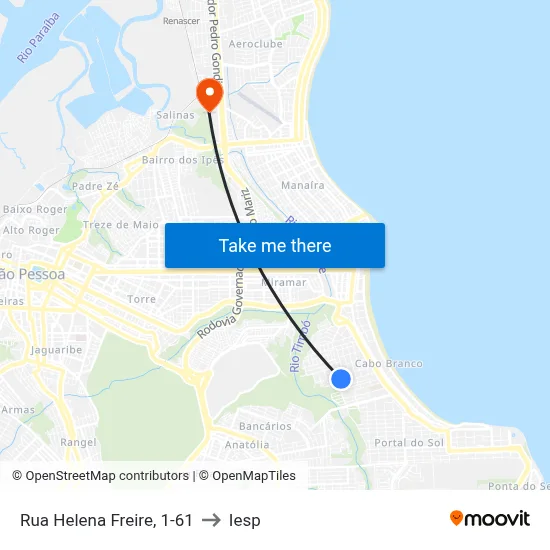 Rua Helena Freire, 1-61 to Iesp map