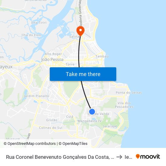 Rua Coronel Benevenuto Gonçalves Da Costa, 607-655 to Iesp map