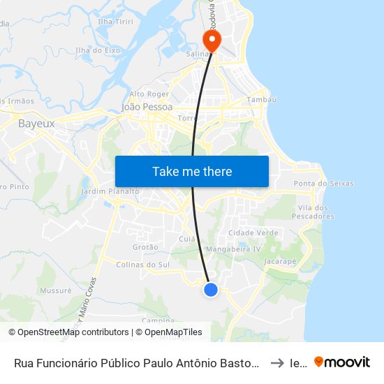 Rua Funcionário Público Paulo Antônio Bastos Portela, 29 to Iesp map