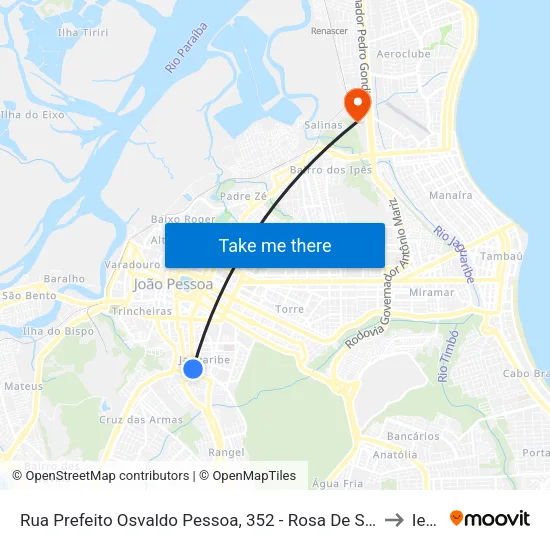Rua Prefeito Osvaldo Pessoa, 352 - Rosa De Saron to Iesp map
