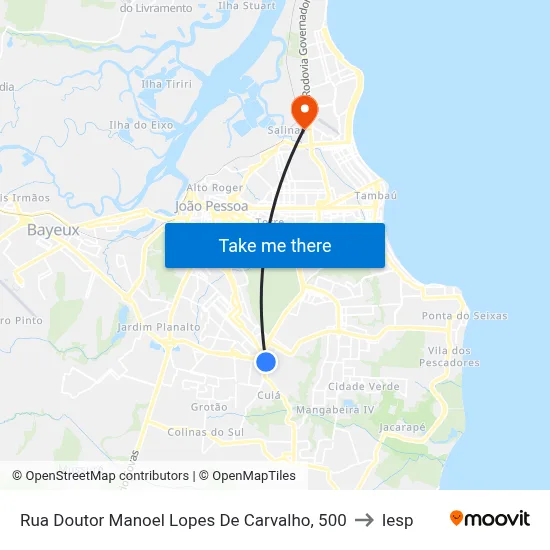 Rua Doutor Manoel Lopes De Carvalho, 500 to Iesp map