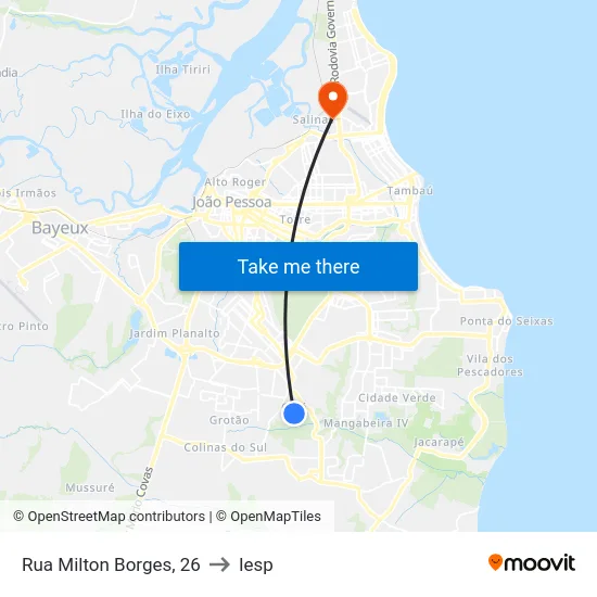 Rua Milton Borges, 26 to Iesp map