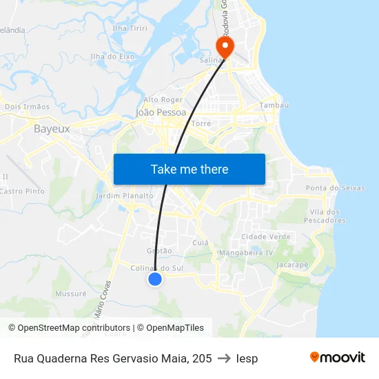 Rua Quaderna Res Gervasio Maia, 205 to Iesp map