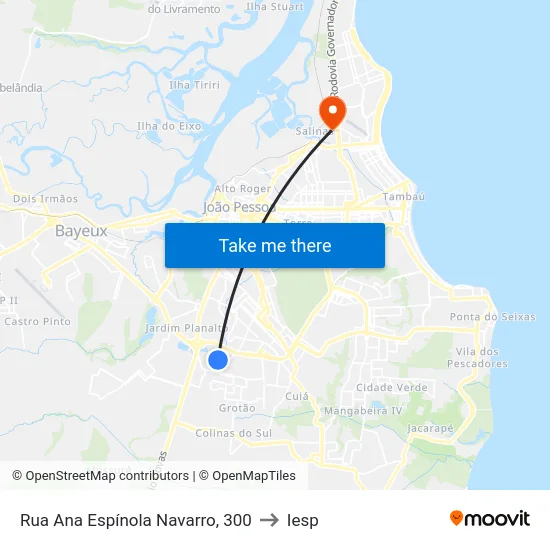 Rua Ana Espínola Navarro, 300 to Iesp map