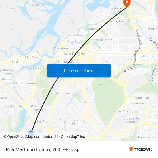 Rua Martinho Lutero, 760 to Iesp map