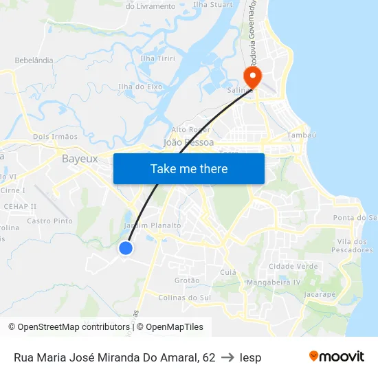 Rua Maria José Miranda Do Amaral, 62 to Iesp map