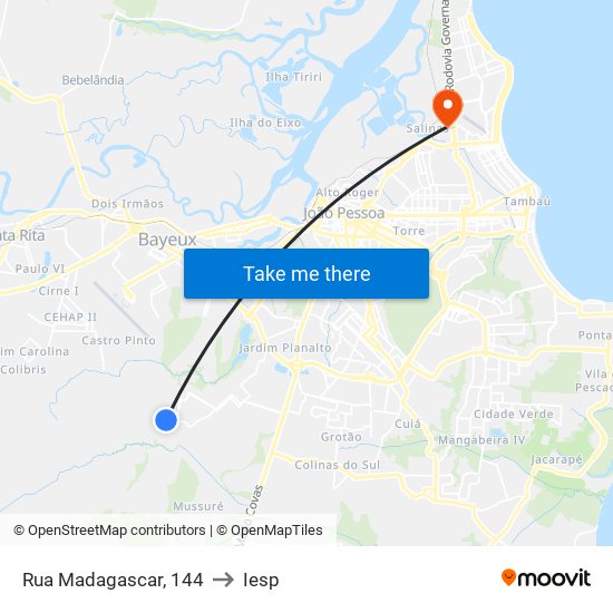 Rua Madagascar, 144 to Iesp map