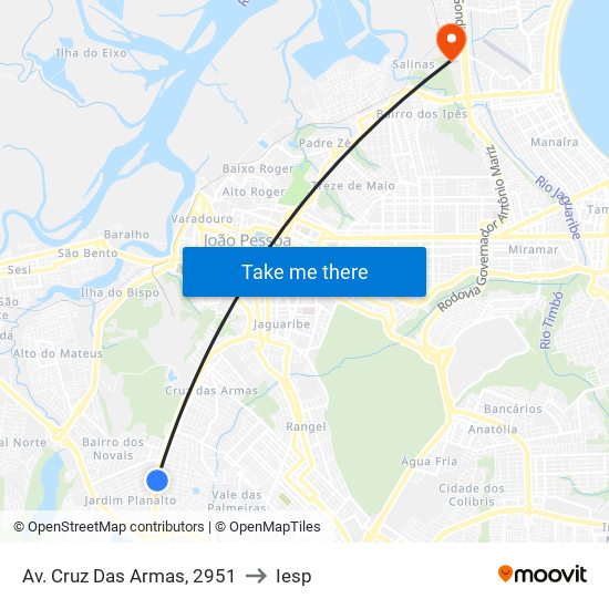 Av. Cruz Das Armas, 2951 to Iesp map