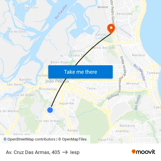 Av. Cruz Das Armas, 405 to Iesp map