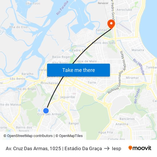 Av. Cruz Das Armas, 1025 | Estádio Da Graça to Iesp map