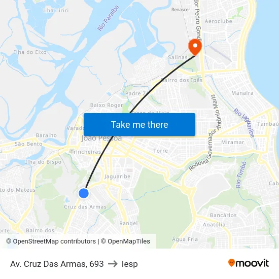 Av. Cruz Das Armas, 693 to Iesp map
