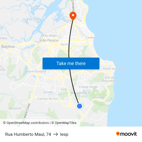 Rua Humberto Maul, 74 to Iesp map