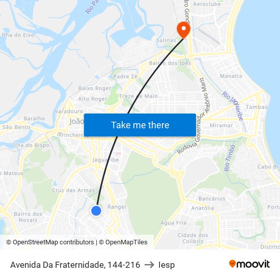 Avenida Da Fraternidade, 144-216 to Iesp map