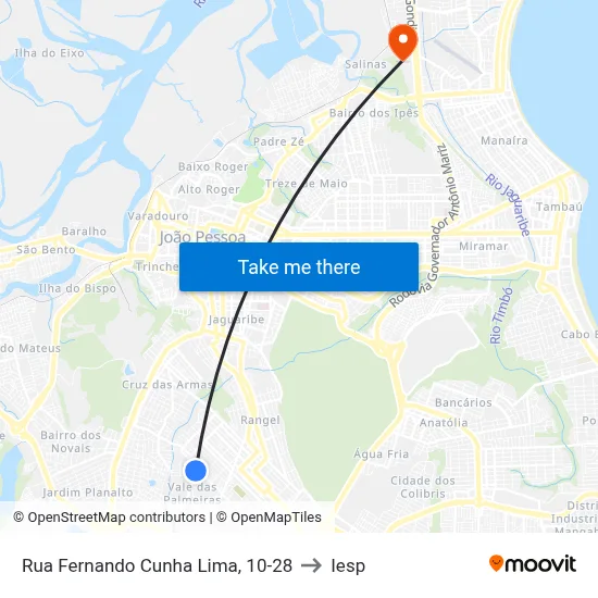 Rua Fernando Cunha Lima, 10-28 to Iesp map