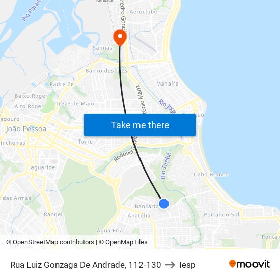Rua Luiz Gonzaga De Andrade, 112-130 to Iesp map
