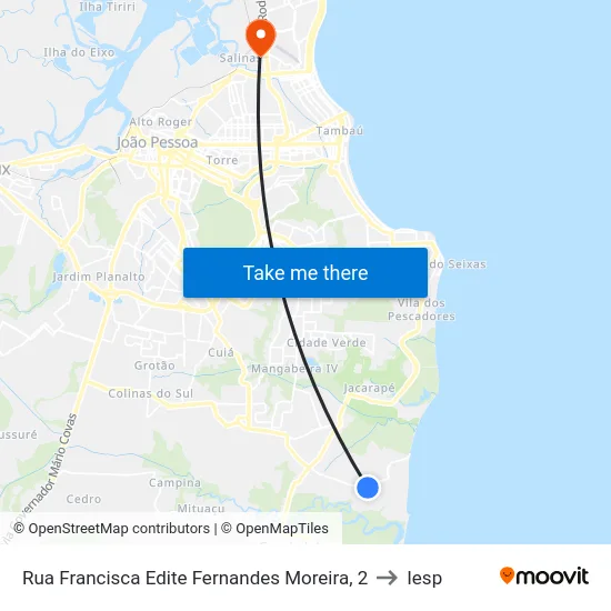 Rua Francisca Edite Fernandes Moreira, 2 to Iesp map