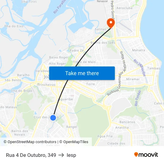 Rua 4 De Outubro, 349 to Iesp map