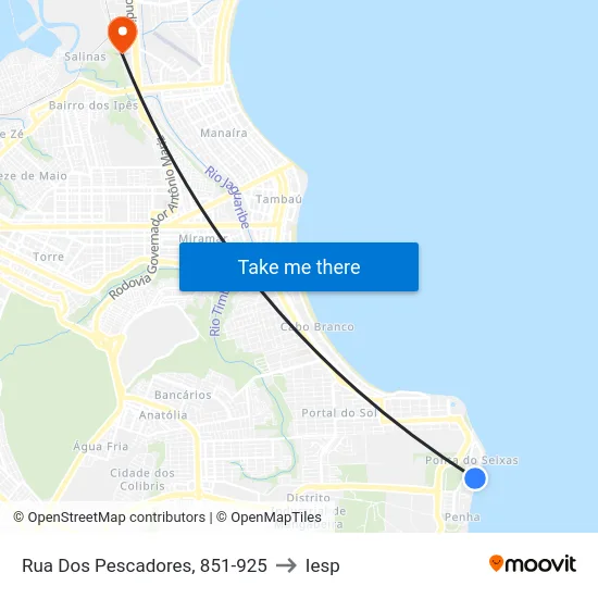 Rua Dos Pescadores, 851-925 to Iesp map