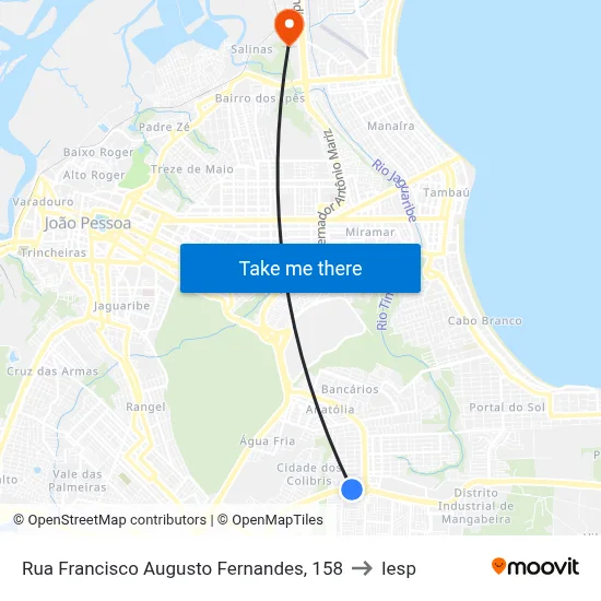 Rua Francisco Augusto Fernandes, 158 to Iesp map