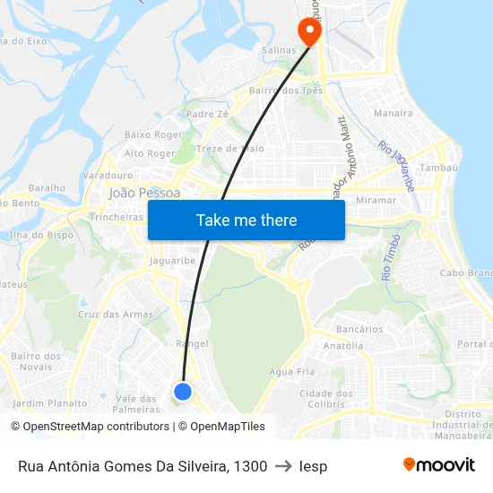 Rua Antônia Gomes Da Silveira, 1300 to Iesp map