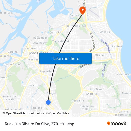 Rua Júlia Ribeiro Da Silva, 270 to Iesp map