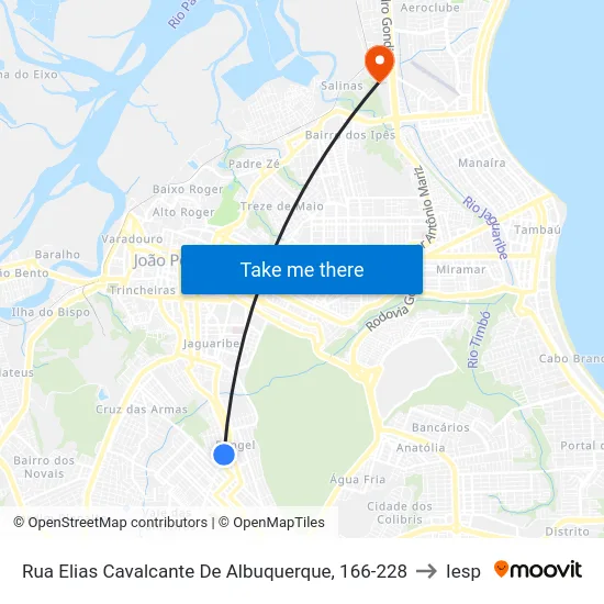 Rua Elias Cavalcante De Albuquerque, 166-228 to Iesp map