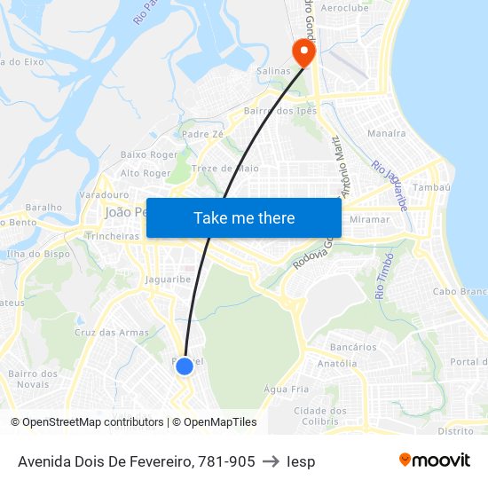 Avenida Dois De Fevereiro, 781-905 to Iesp map