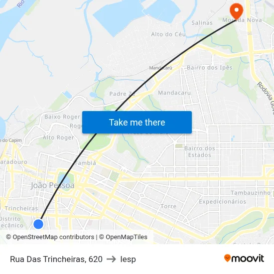 Rua Das Trincheiras, 620 to Iesp map