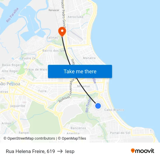 Rua Helena Freire, 619 to Iesp map