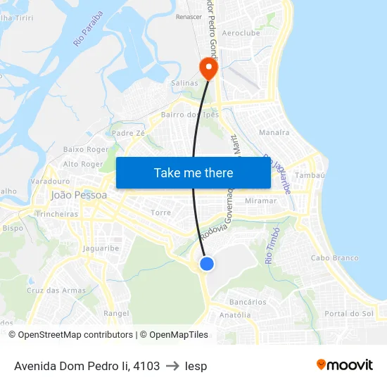 Avenida Dom Pedro Ii, 4103 to Iesp map
