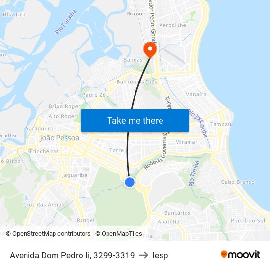 Avenida Dom Pedro Ii, 3299-3319 to Iesp map