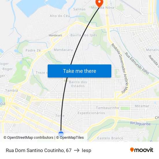 Rua Dom Santino Coutinho, 67 to Iesp map