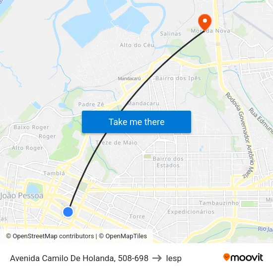Avenida Camilo De Holanda, 508-698 to Iesp map