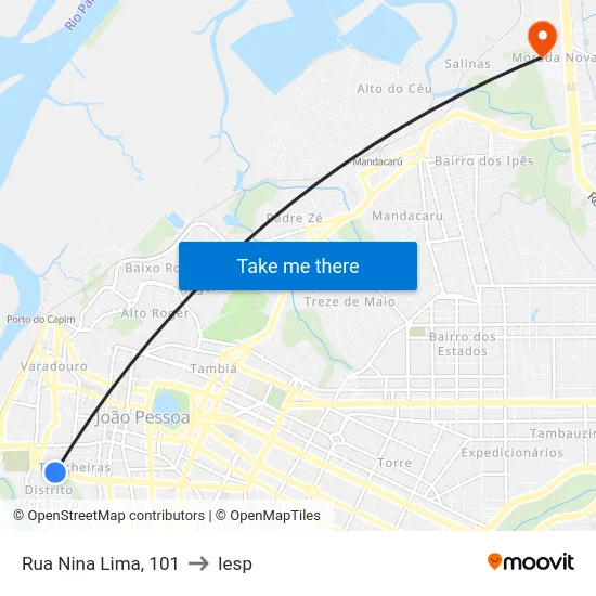 Rua Nina Lima, 101 to Iesp map