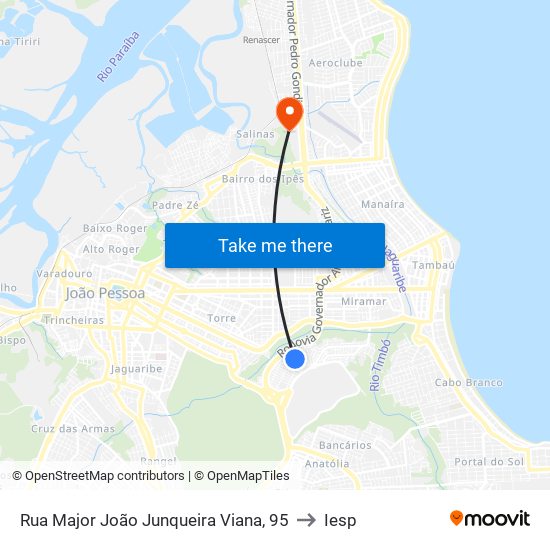 Rua Major João Junqueira Viana, 95 to Iesp map