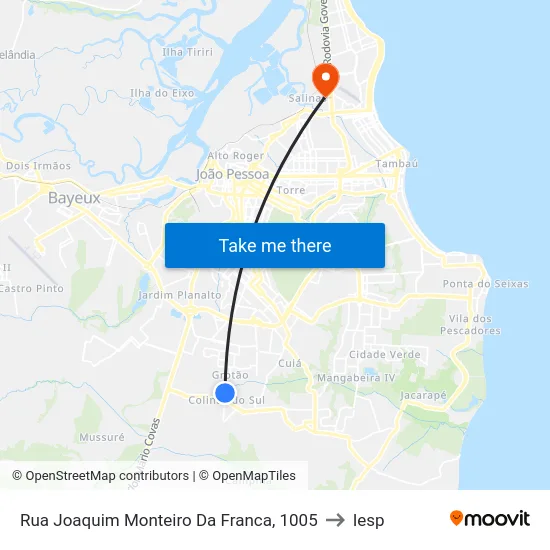 Rua Joaquim Monteiro Da Franca, 1005 to Iesp map