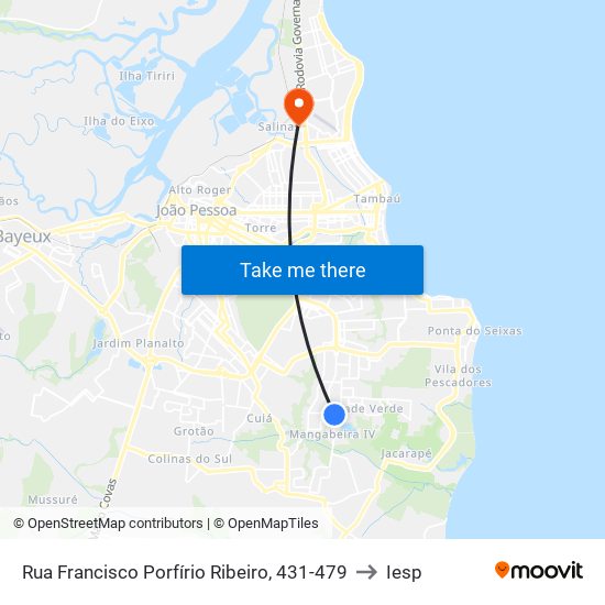 Rua Francisco Porfírio Ribeiro, 431-479 to Iesp map