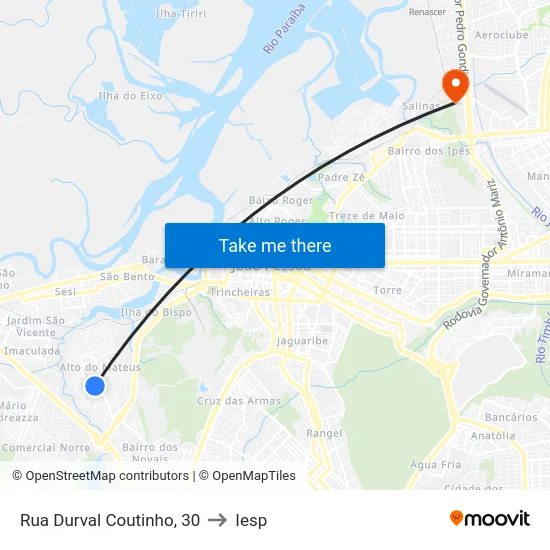 Rua Durval Coutinho, 30 to Iesp map