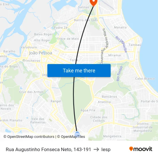 Rua Augustinho Fonseca Neto, 143-191 to Iesp map