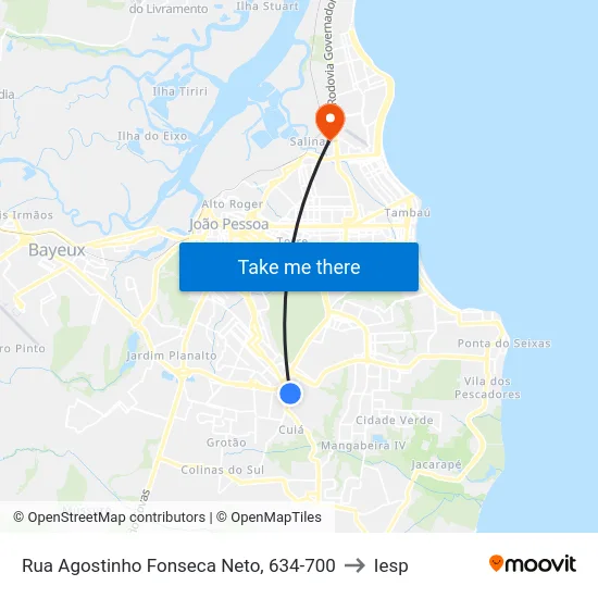 Rua Agostinho Fonseca Neto, 634-700 to Iesp map