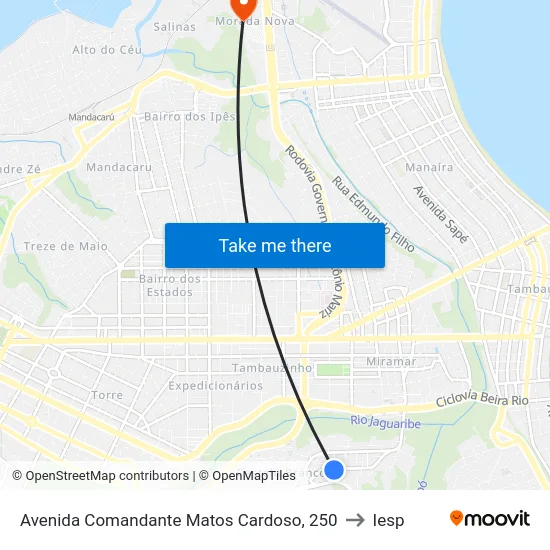 Avenida Comandante Matos Cardoso, 250 to Iesp map