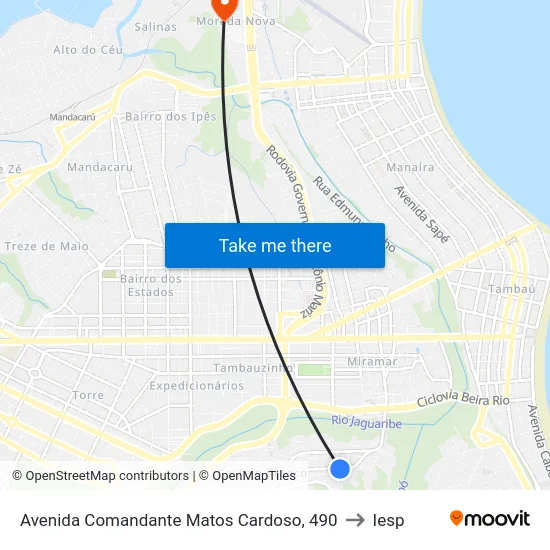 Avenida Comandante Matos Cardoso, 490 to Iesp map