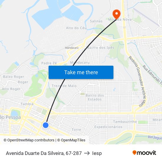 Avenida Duarte Da Silveira, 67-287 to Iesp map