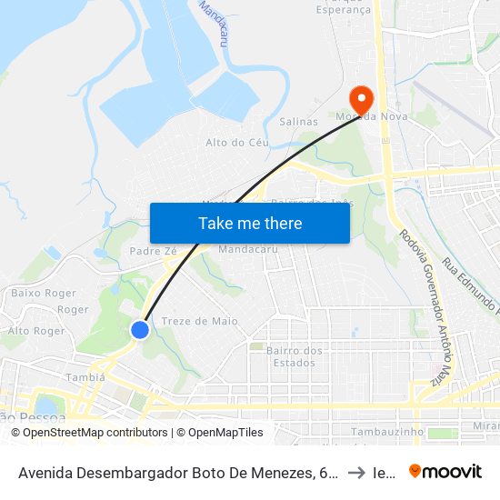 Avenida Desembargador Boto De Menezes, 634 to Iesp map